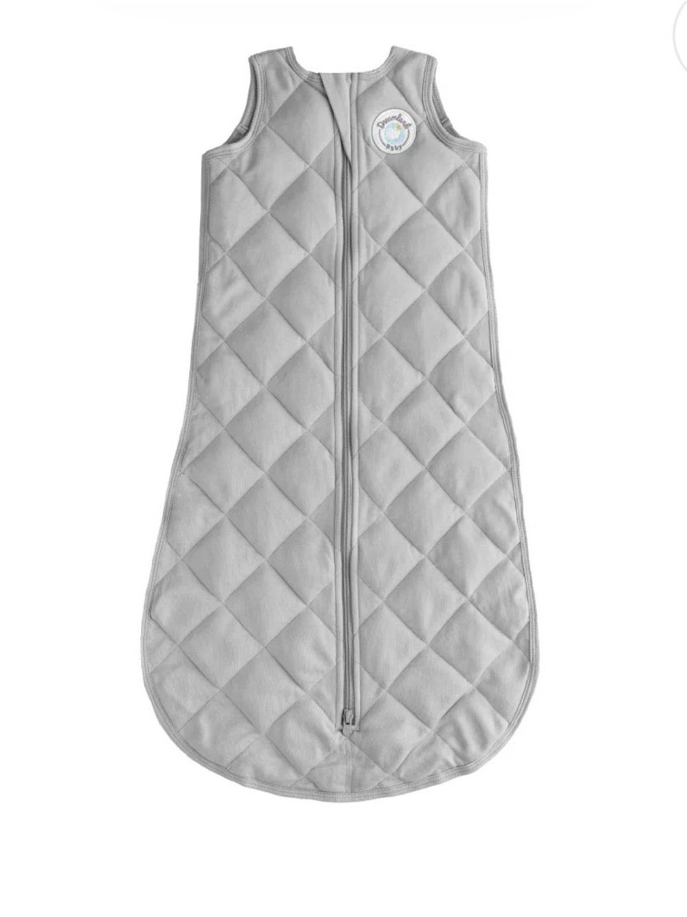 Quilted Light Gray Baby Sleep Sack with Front Zipper